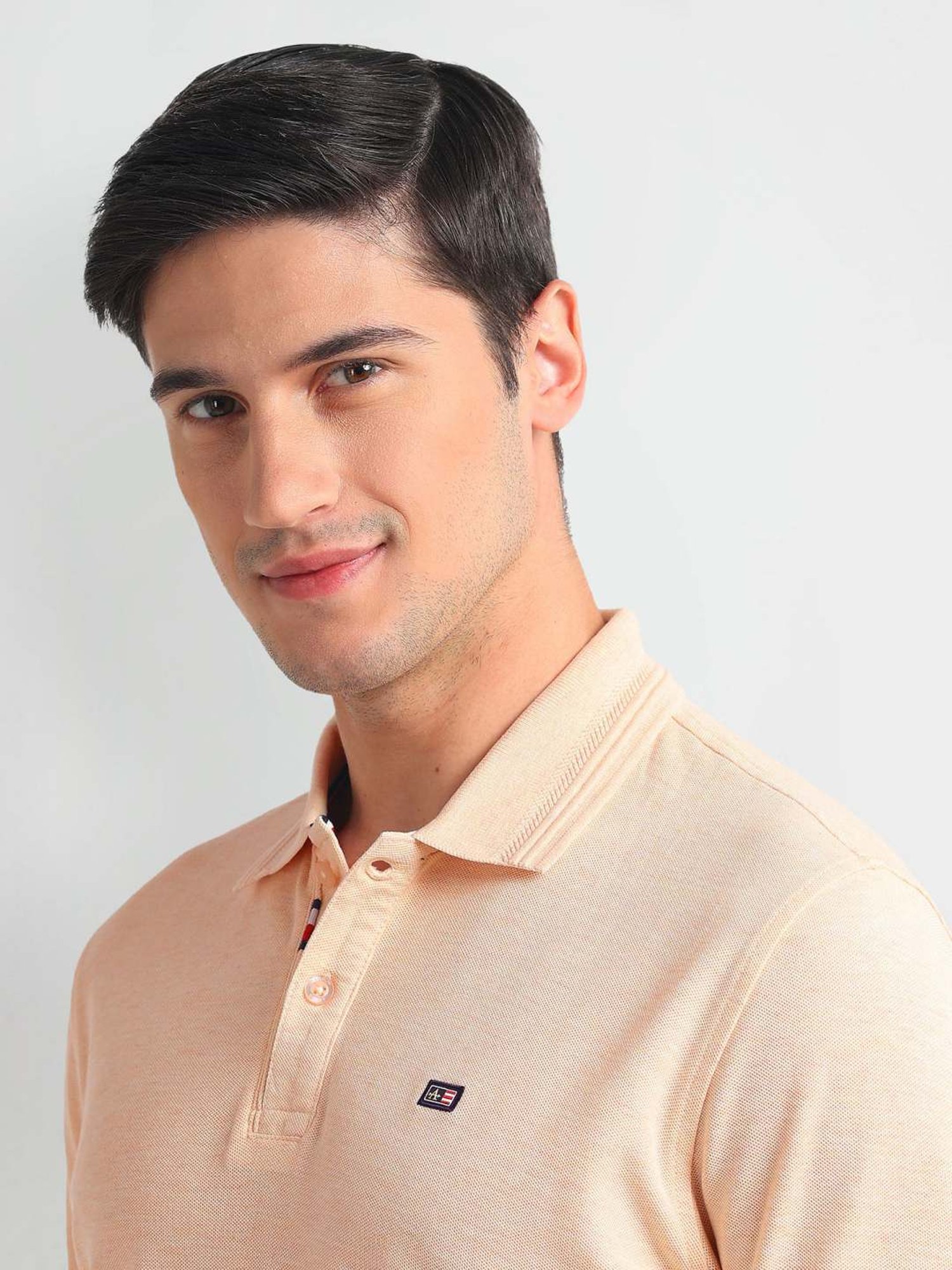 Arrow Sports Yellow Cotton Regular Fit Polo T-Shirt