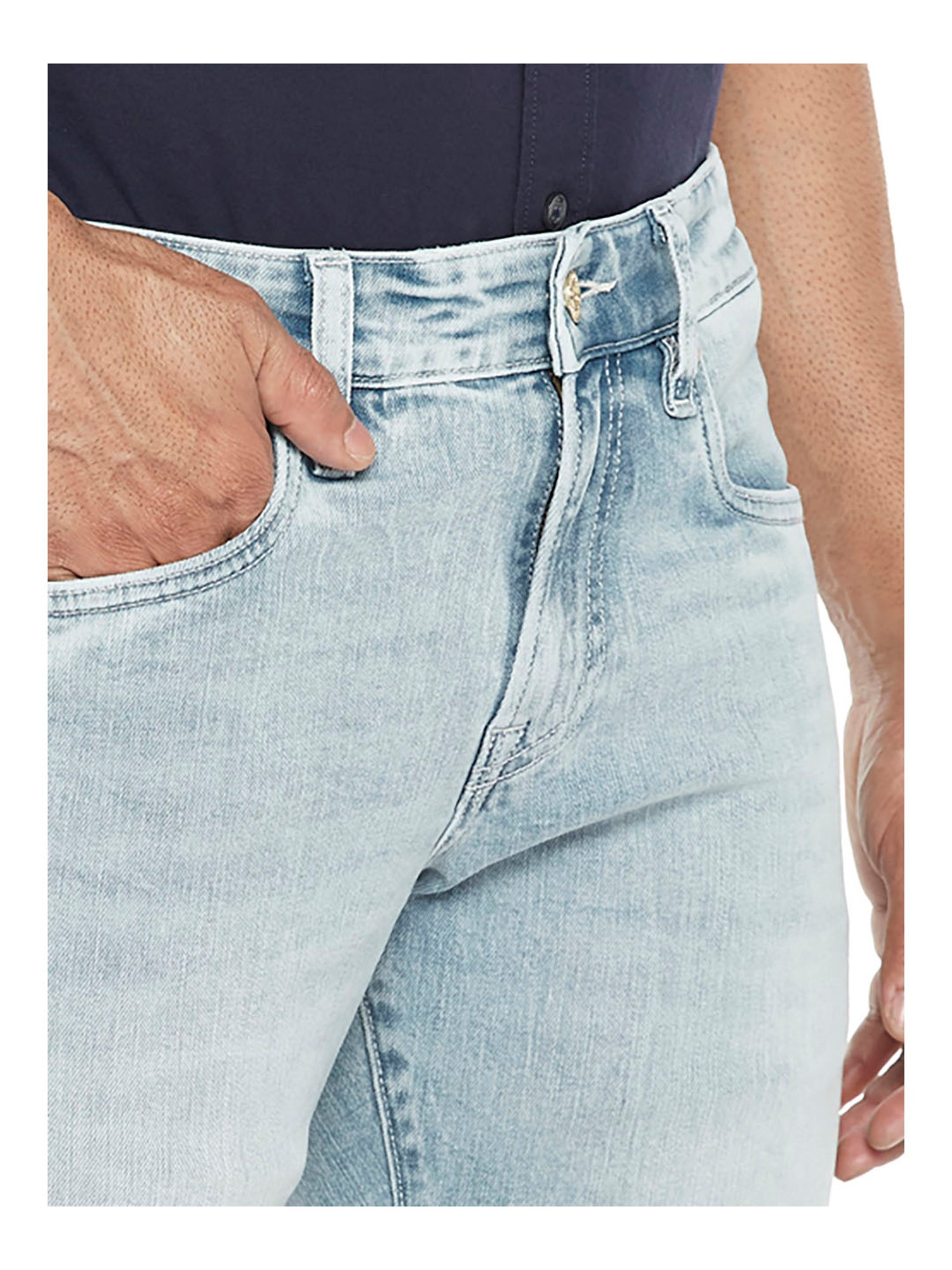 EVERBLUE Blue Tapered slim Fit Midrise Stretchable Jeans