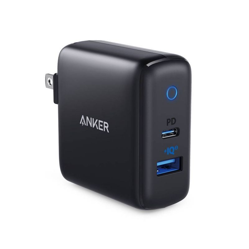 Anker 2-Port PowerPort 33W Power Delivery Wall Charger (with 6' PowerLine II USB-C to USB-C Cable) - Black