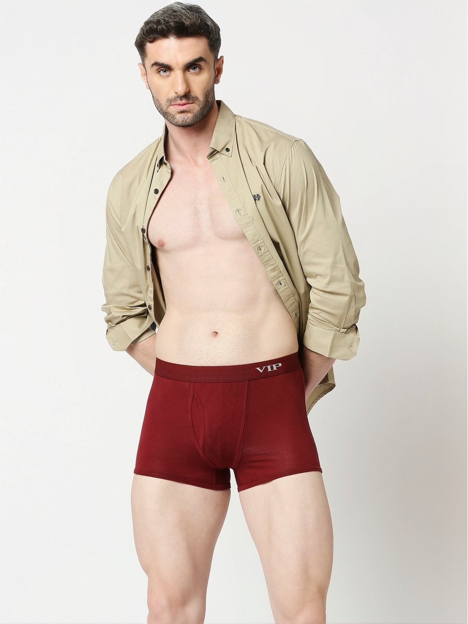 VIP Assorted Cotton Skinny Fit Trunks - Pack Of 2