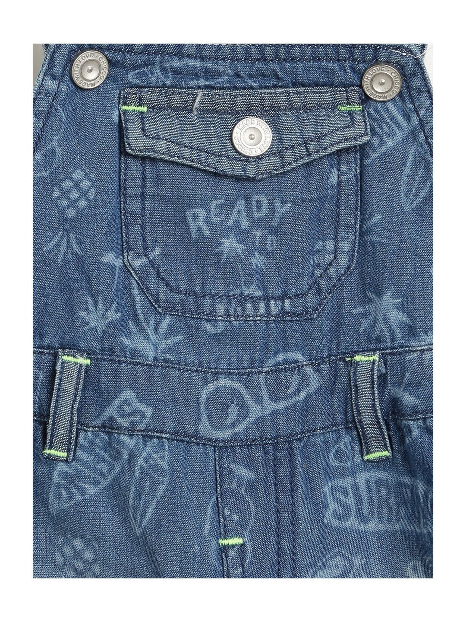 Chicco Kids Blue Printed Dungaree