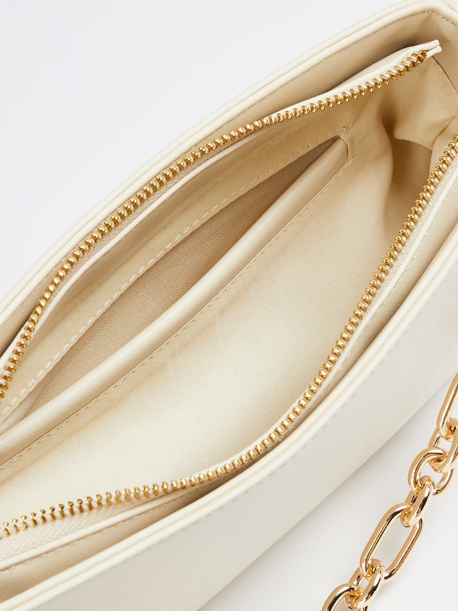 Elle Beige Textured Shoulder Bag