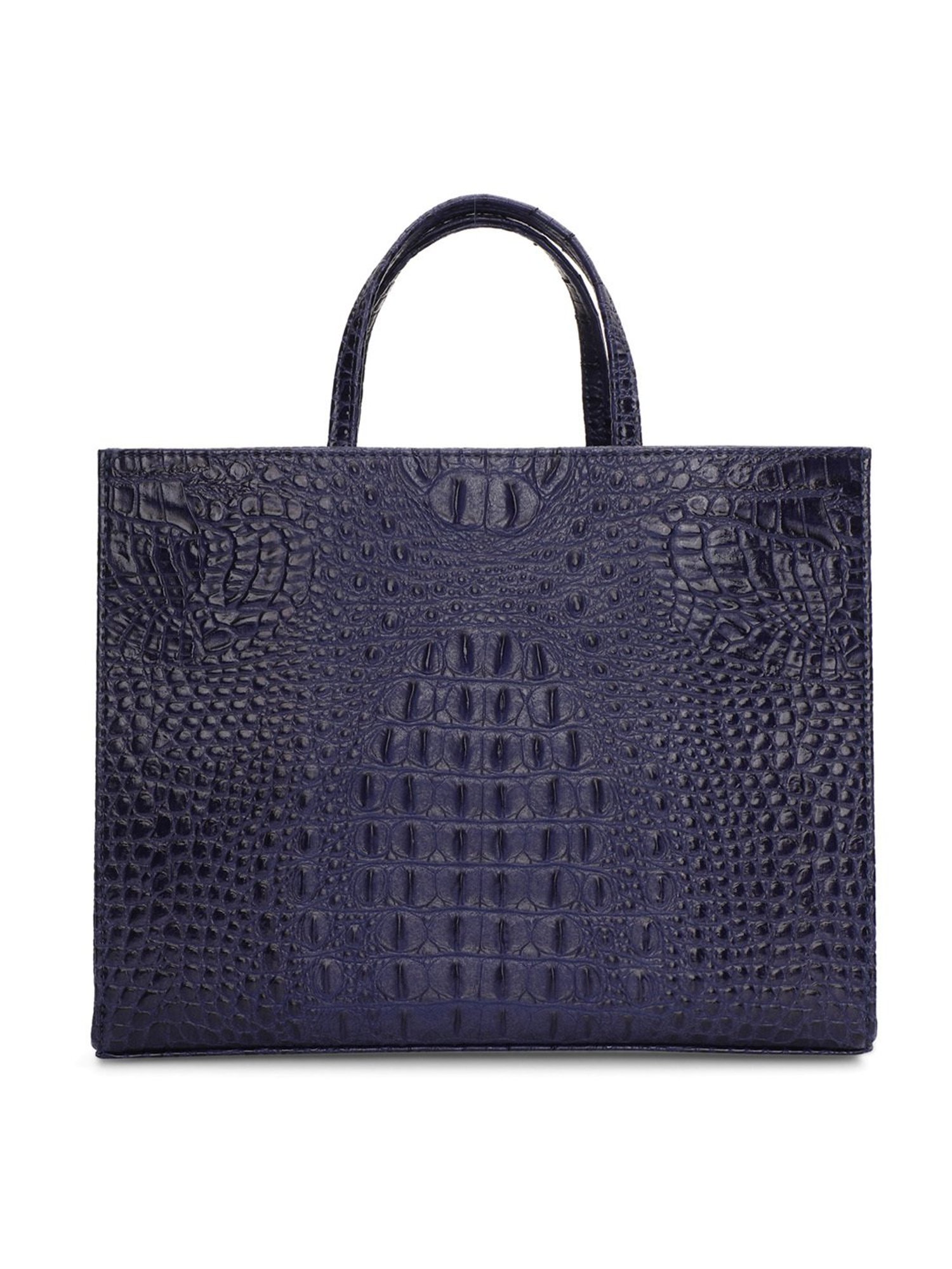 PELLE LUXUR Royal Airforce Blue Textured Medium Chiara Satchel Handbag