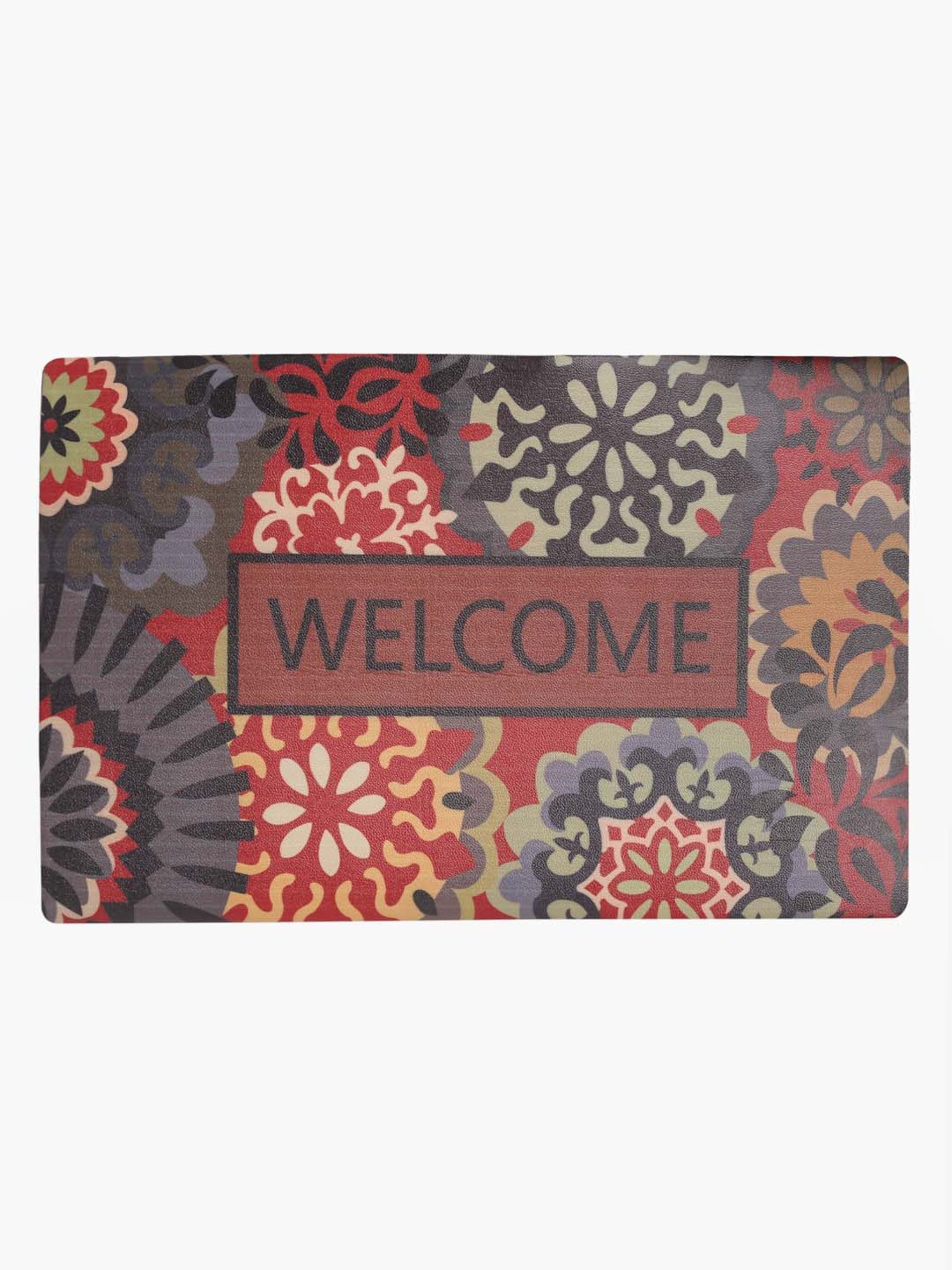 HOSTA HOMES Multicolor PVC Anti-Skid Door Mat - Set of 1
