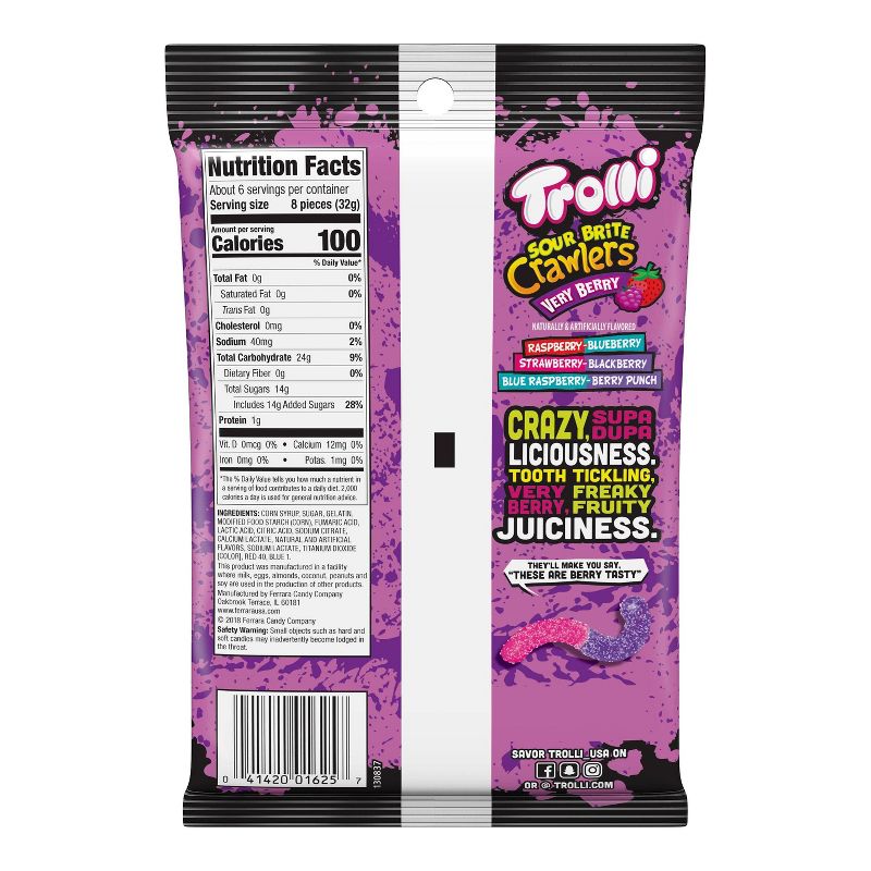 Trolli Sour Brite Crawlers Very Berry Gummi Candy - 7.2oz