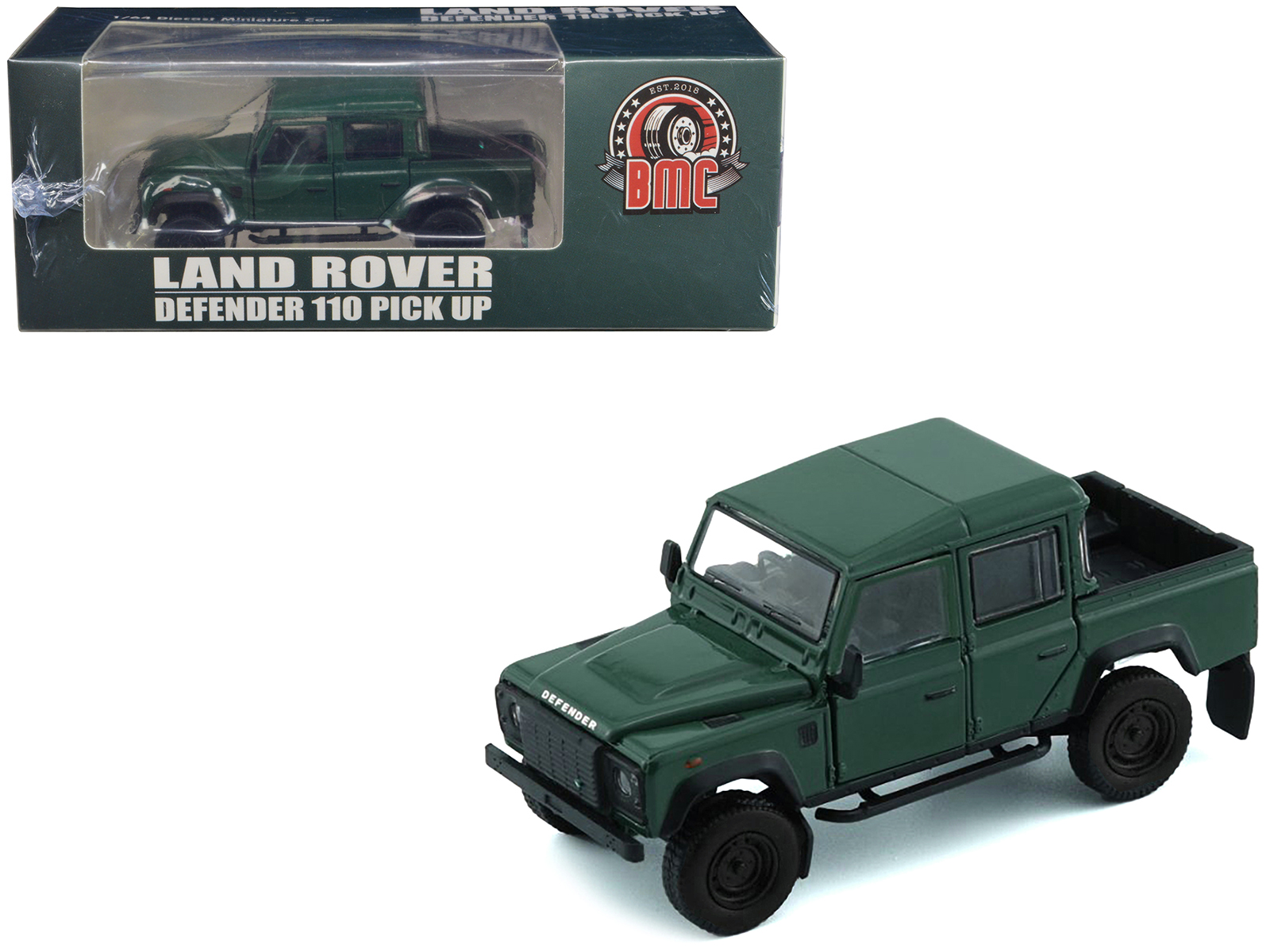 Land Rover Defender 90 Pickup Truck White with Blue Stripes Limited Edition to 3000 pieces Worldwide 1/64 Diecast Model Car by Mini GT