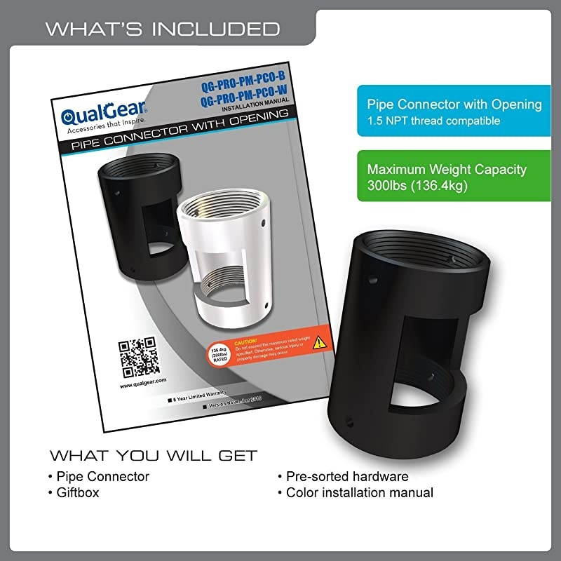 QGPROPMPCOB ProAV 15quot Npt Threaded Pipe Connector with Opening Projector Accessory