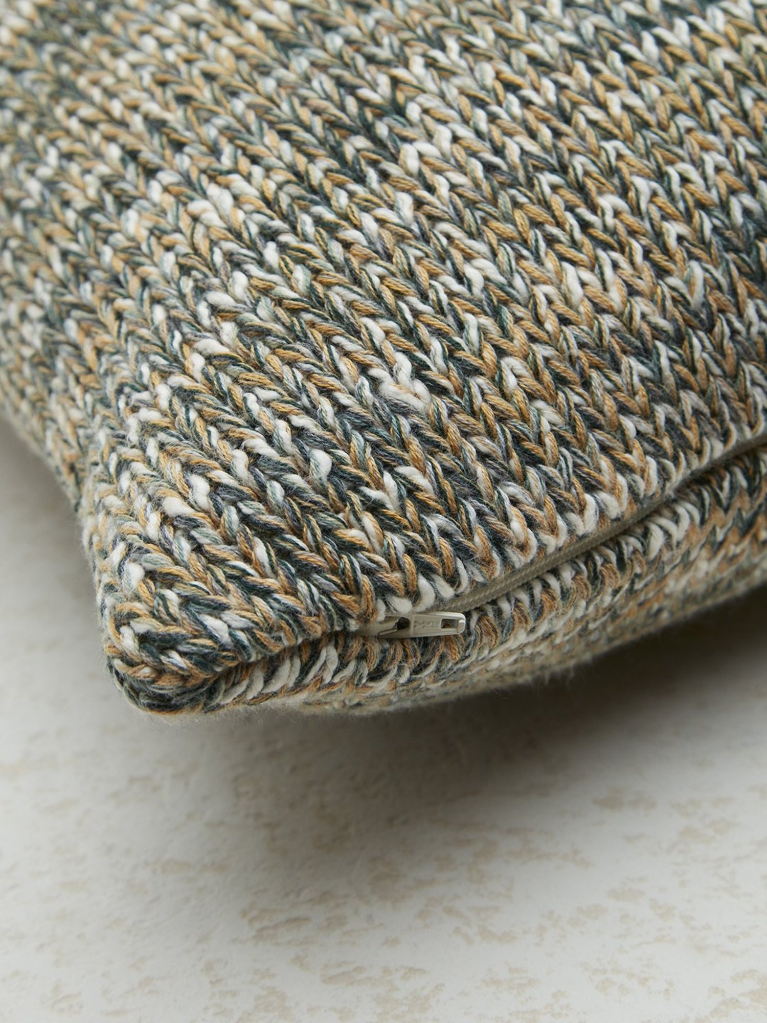 Westside Home Green Melange Woven Design Cushion Cover