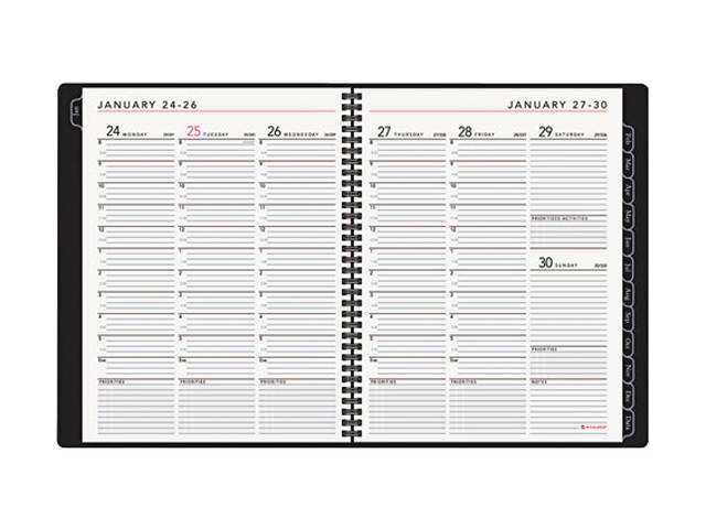 AT-A-GLANCE 70950X45 Weekly/Monthly Planner, Hourly Appointments, 8-1/4 x 10-7/8, Graphite