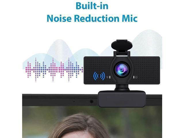 1080P webcam NexiGo N60 USB camera with microphone and privacy shield 110 degree wide angle plug and play suitable for Zoom/Skype/team meetings, video calls and recording HD 720p widescreen black