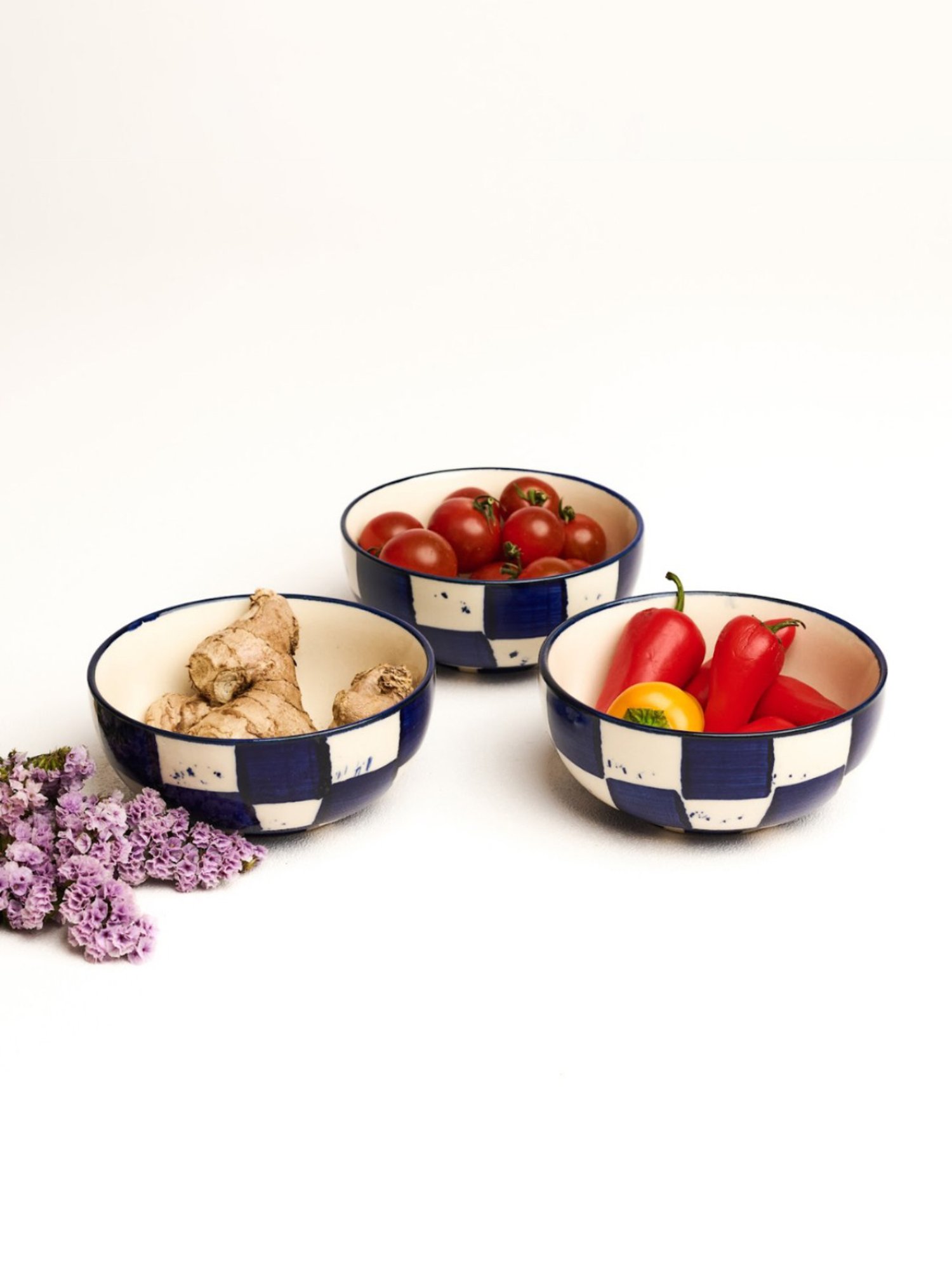 BlackCarrot Black & White Ceramic Dip Bowls Set of 2