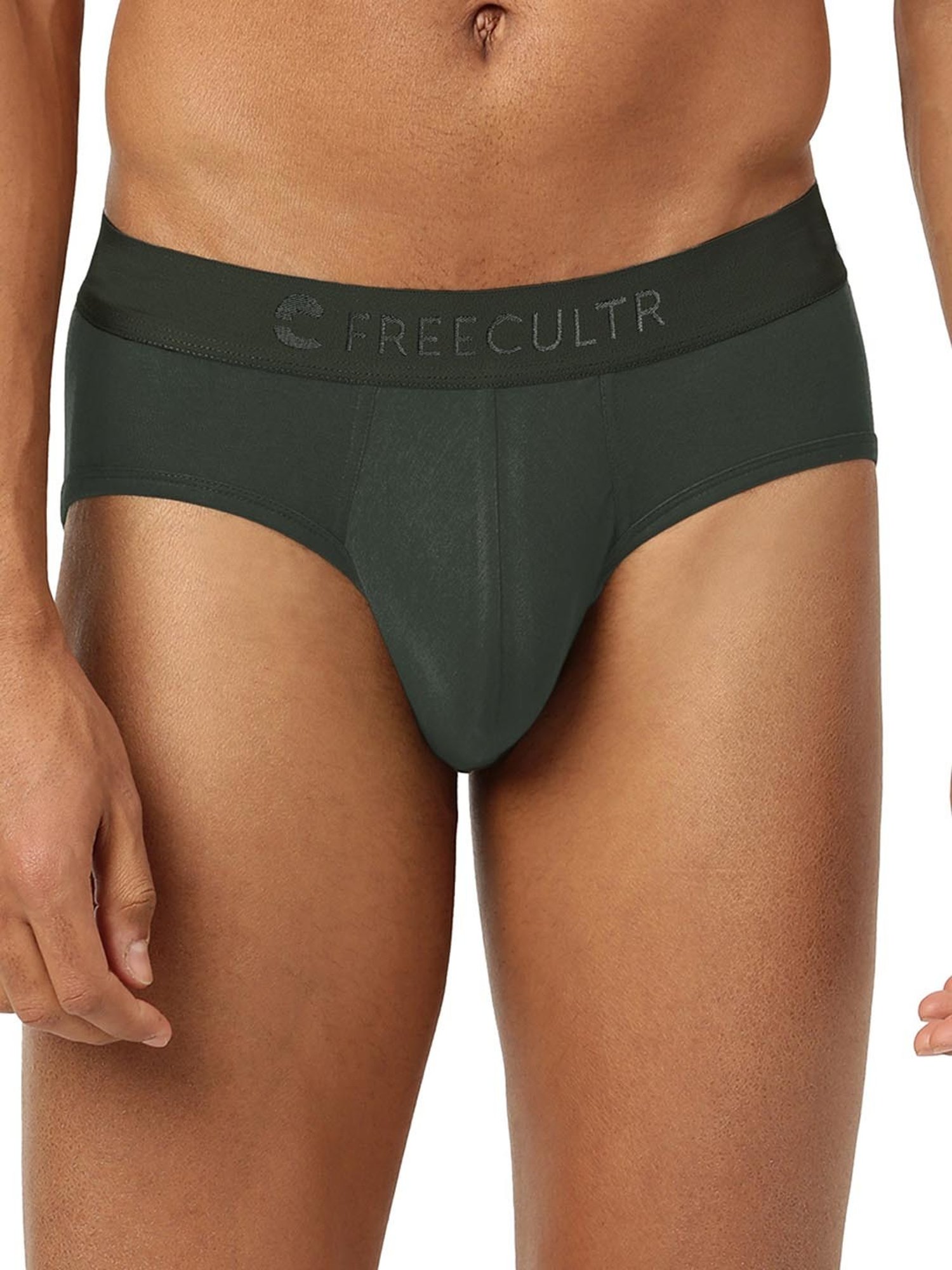 Freecultr Mist Grey & Avocado Green Comfort Fit Briefs - Pack of 2