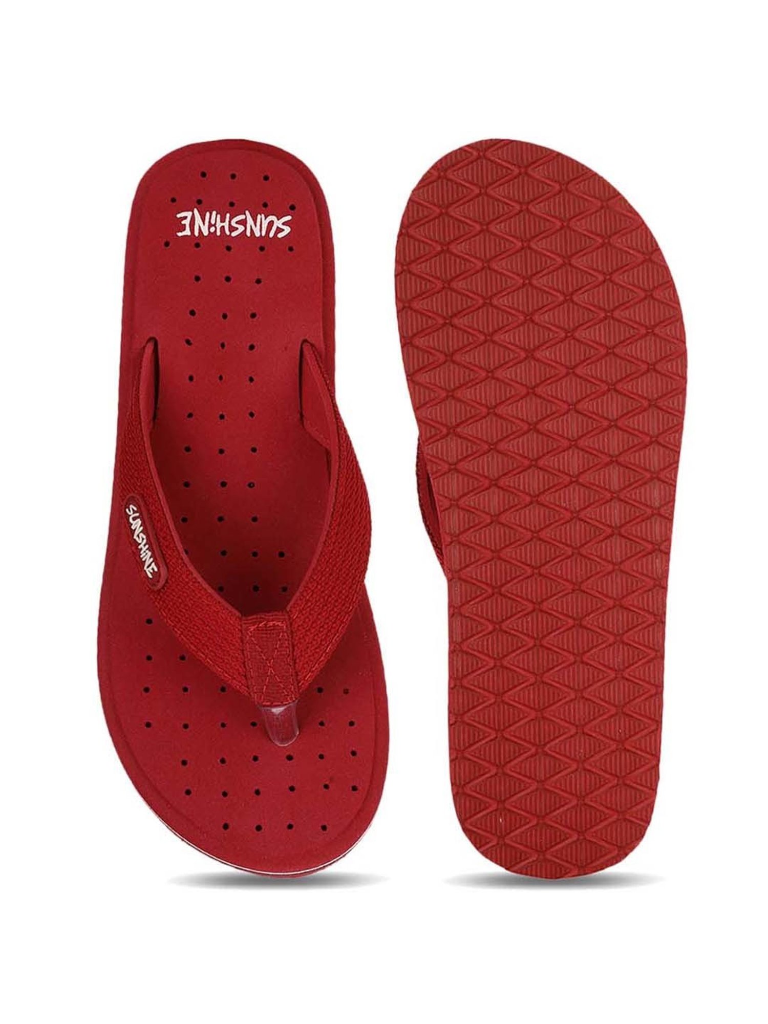 Bata Women's Maroon Flip Flops
