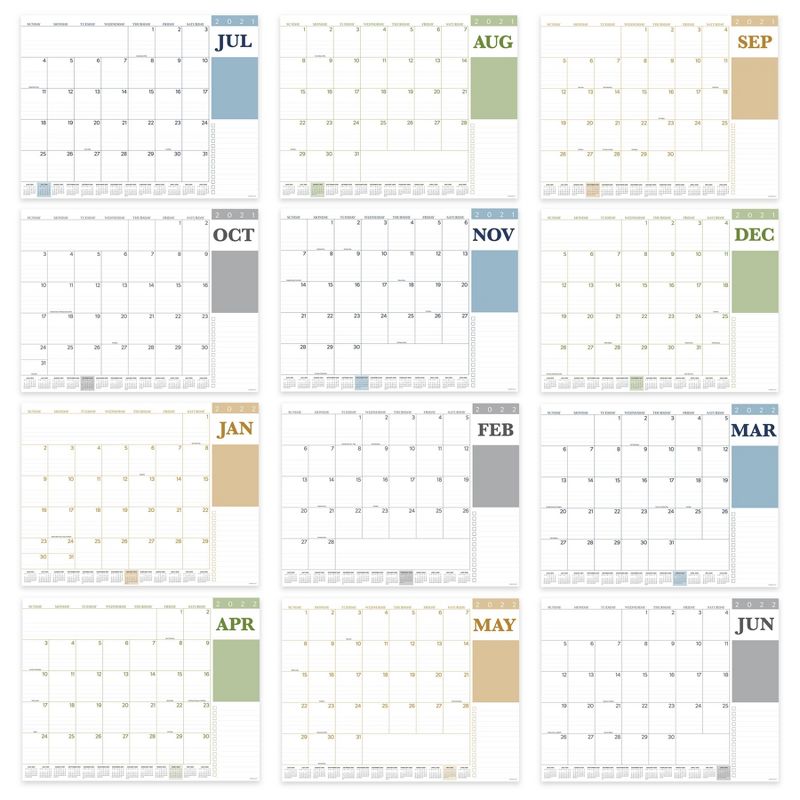 2021-22 Academic Desktop Calendar Professional Large Desk Pad Monthly Blotter - The Time Factory
