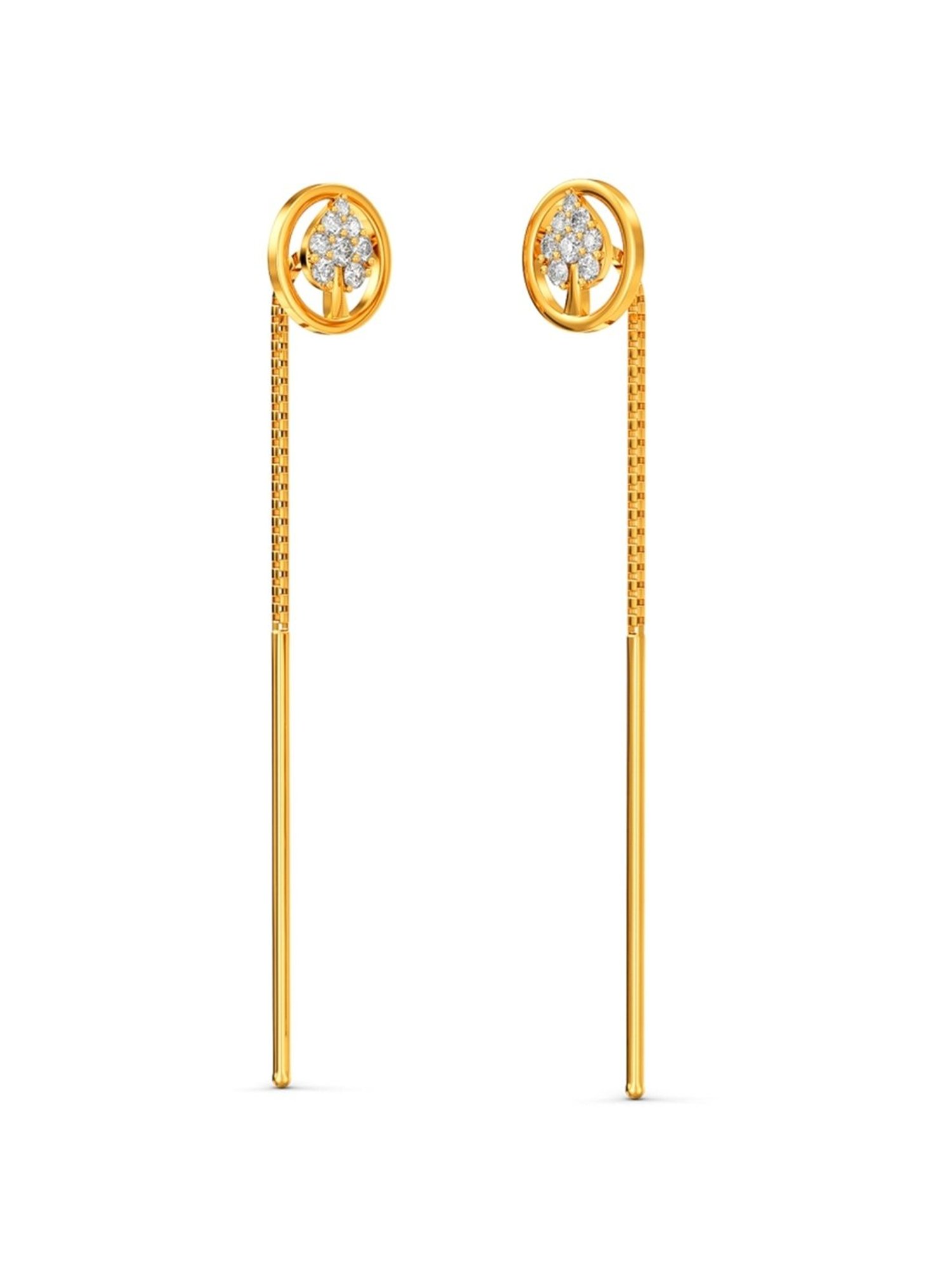 Joyalukkas Gold 22K Ligament Model Sui-Dhaga Earrings for Women