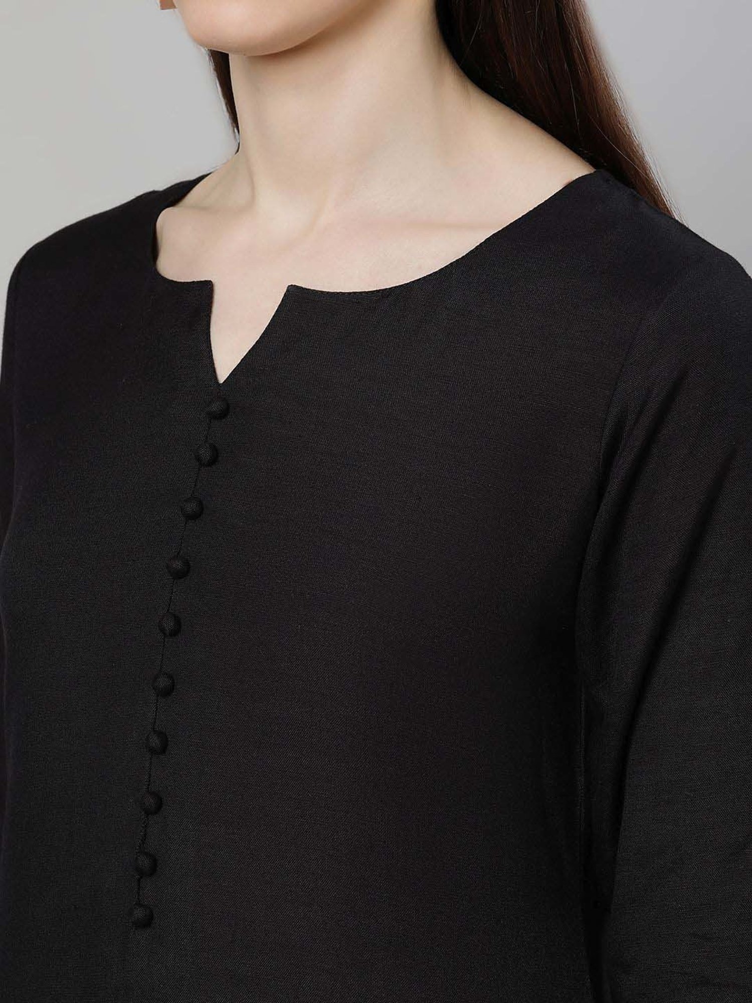 Libas Black Cotton Kurta Palazzo Set With Dupatta