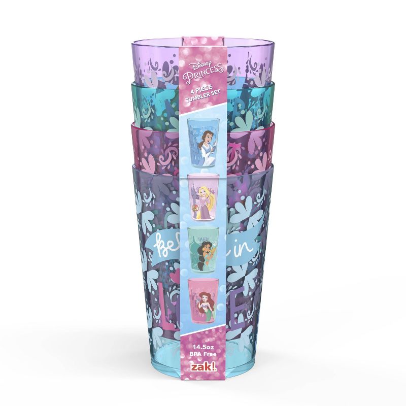 Disney Princess 14.5oz 4pk Plastic Tumbler Set - Zak Designs