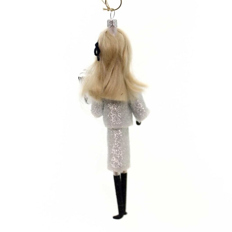 Italian Ornaments 7.0" Lady In Silver Suit Ornament Italian Dress Up  -  Tree Ornaments