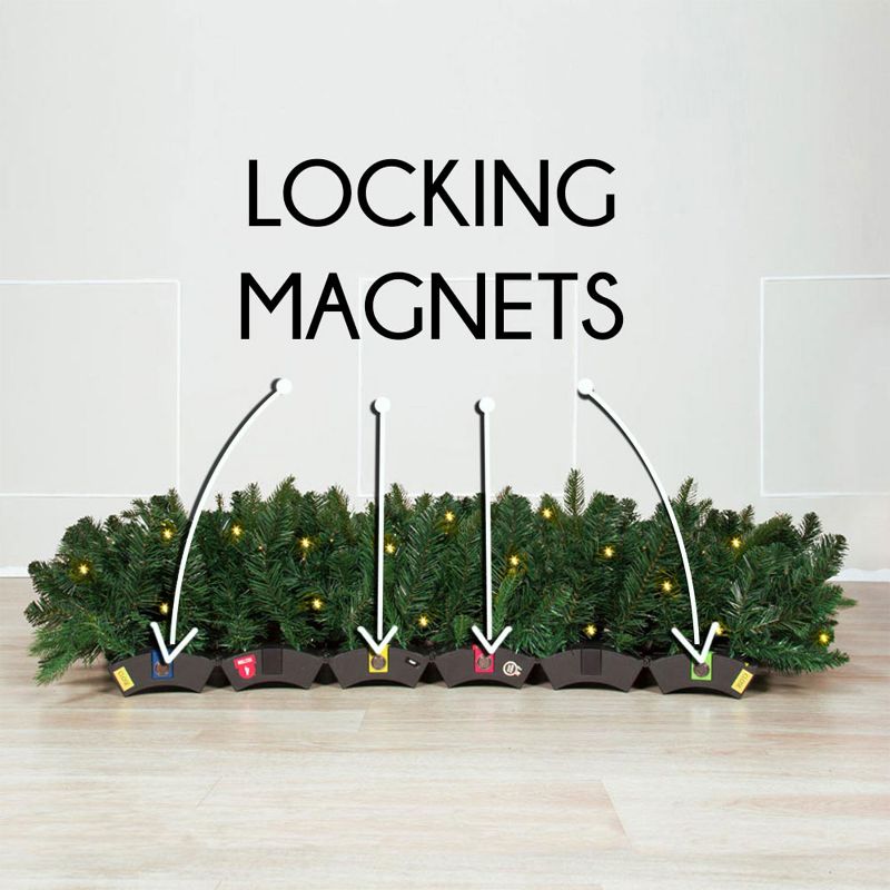 Easy Treezy 18-ET-HIST-75 7.5 Foot Pre-Lit and Pre-Decorated Historic Douglas Fir Artificial Christmas Tree with Easy Assembly, Red and Gold