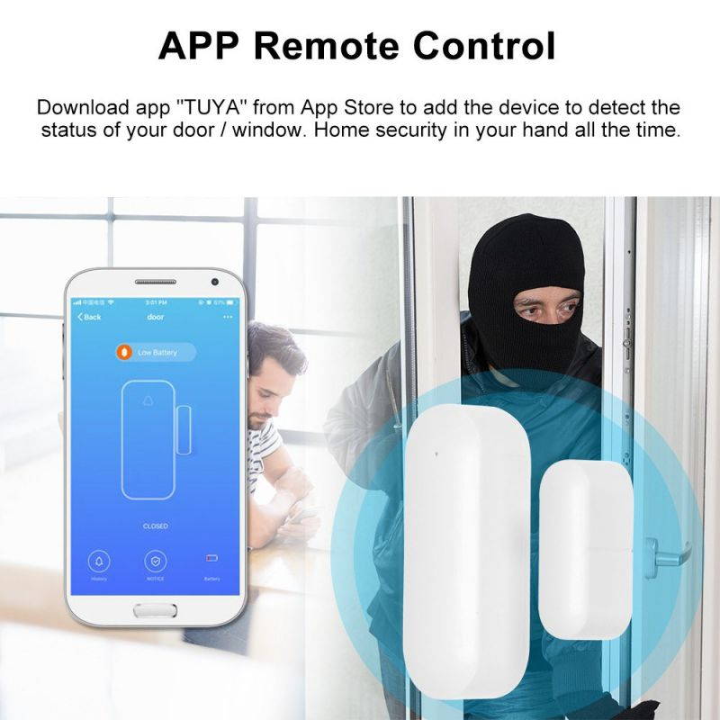 Wireless Door Window Sensor WiFi Smart Door Intrusion Detector Home Security Alarm Works with Amazon alexa Google assistant IFTTT or Rokid