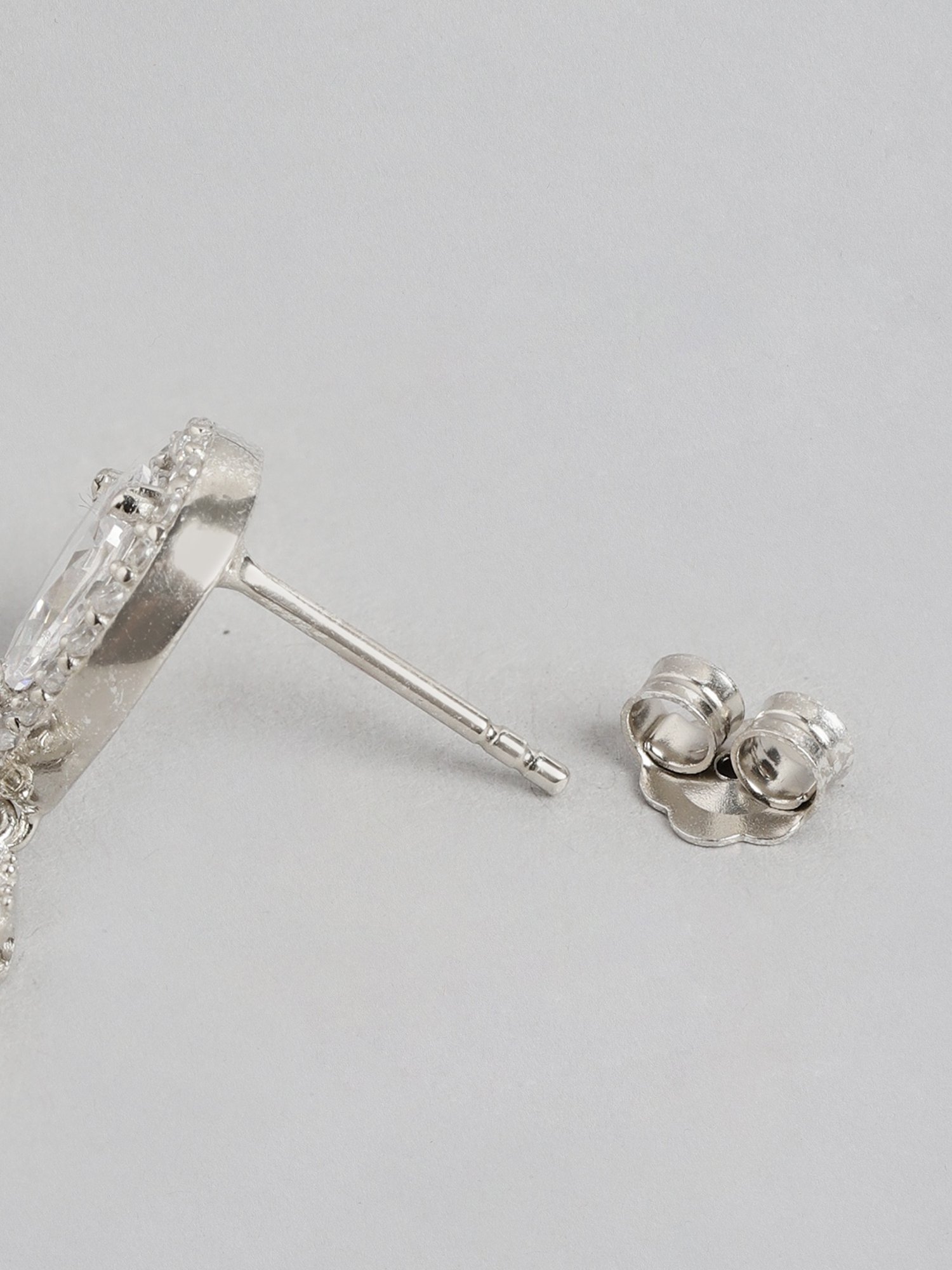 Zavya 925 Sterling Silver Shimmering Stardust Rhodium Drop Earrings For Women