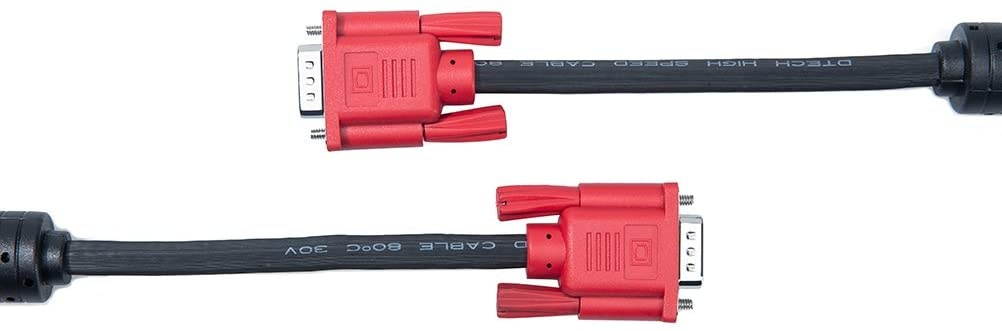 DTECH Full HD 1080P Computer Monitor VGA Cable 10 Feet with Dual Ferrite Cores Standard 15 Pin Male to Male VGA Wire