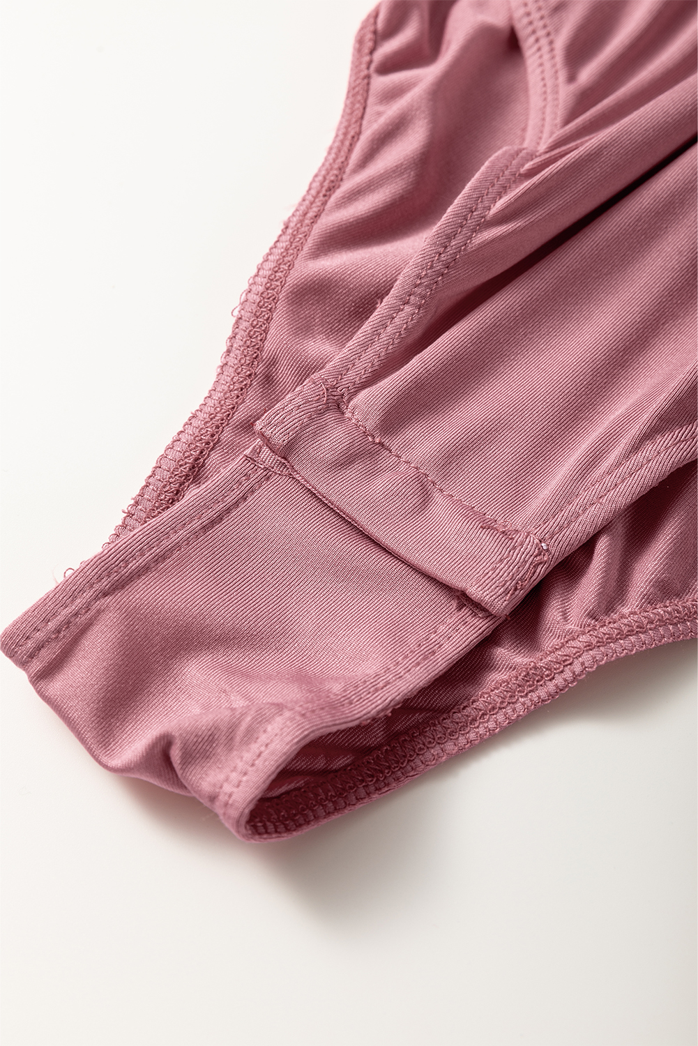 Rose Red Rhinestone Mesh Long Sleeve Bodysuit