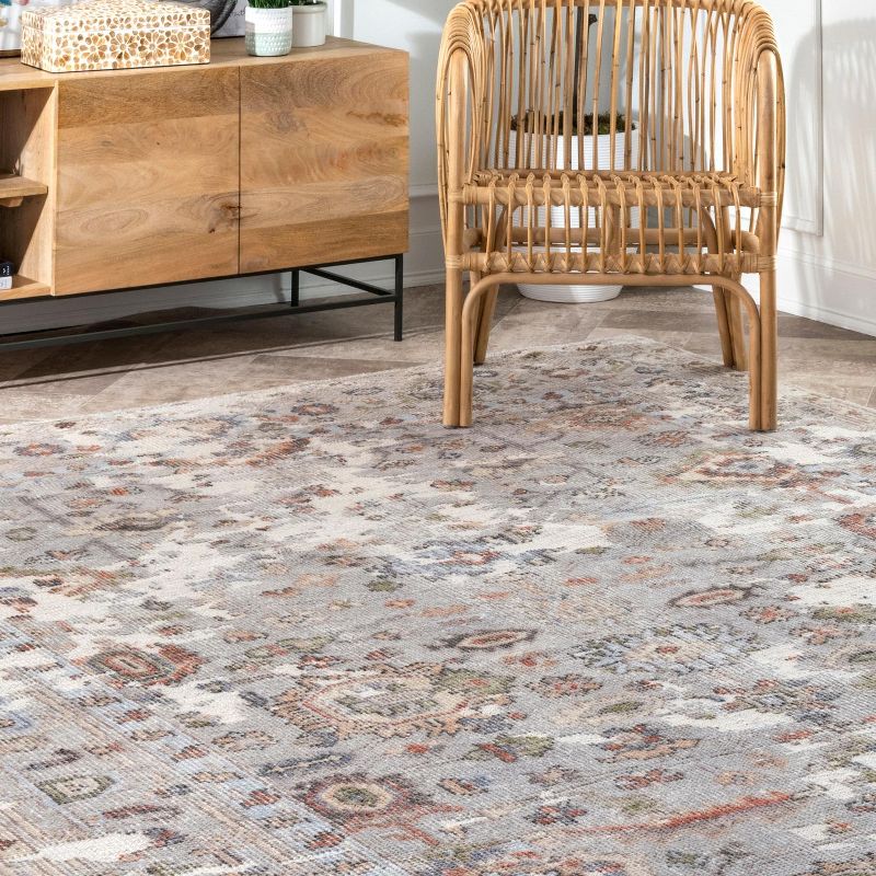 6'x9' Rectangle Hand Made Knotted Medallion Area Rug Multicolored - nuLOOM