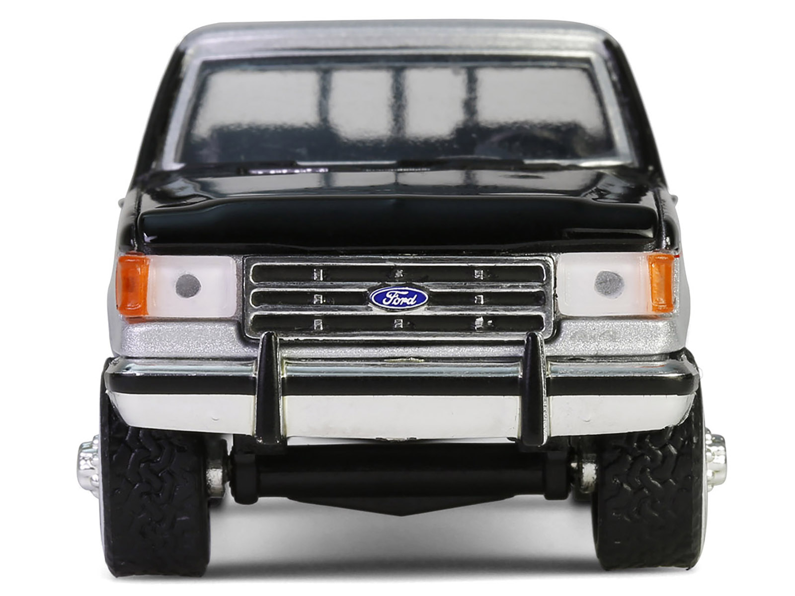 1990 Ford F-250 Pickup Truck with Tool Box Raven Black and Silver Metallic "Down on the Farm" Series 10 1/64 Diecast Model by Greenlight