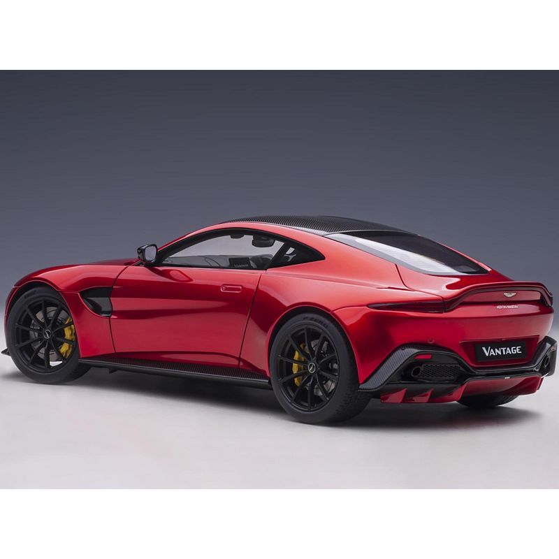 2019 Aston Martin Vantage RHD (Right Hand Drive) Hyper Red Metallic with Carbon Top 1/18 Model Car by Autoart