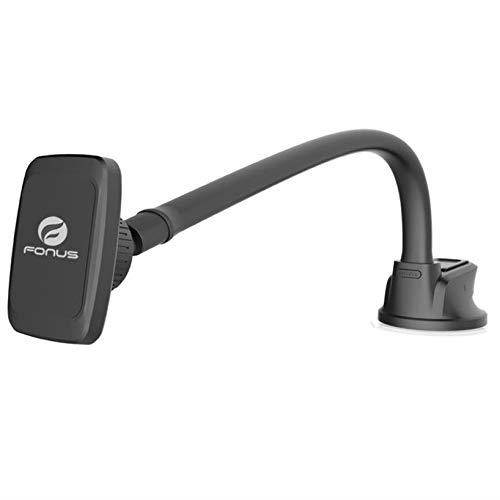 Premium Car Mount Magnetic Dash Windshield Phone Holder Long Gooseneck Window Glass Rotating Dock [Extra Strong Grip Magnets] Compatible with LG V40 ThinQ