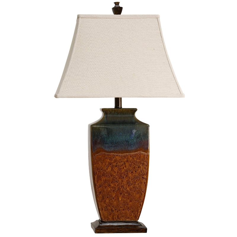 32" 3-way Varna Ceramic Table Lamp Brown/Blue - StyleCraft