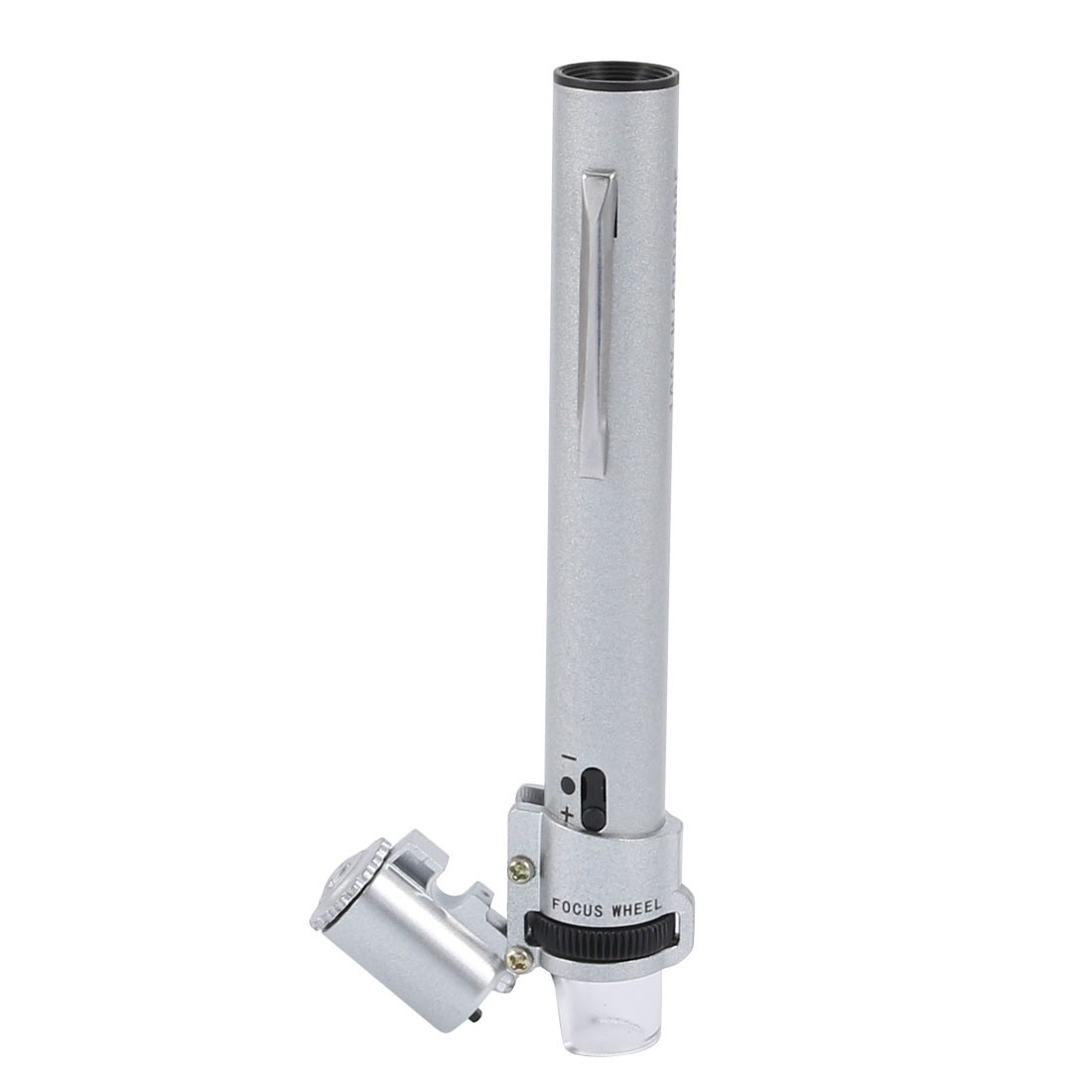 Microscope 2 LED Light 100X Illuminated Magnifier Magnifying Glass Silver Tone Pen Type Microscope