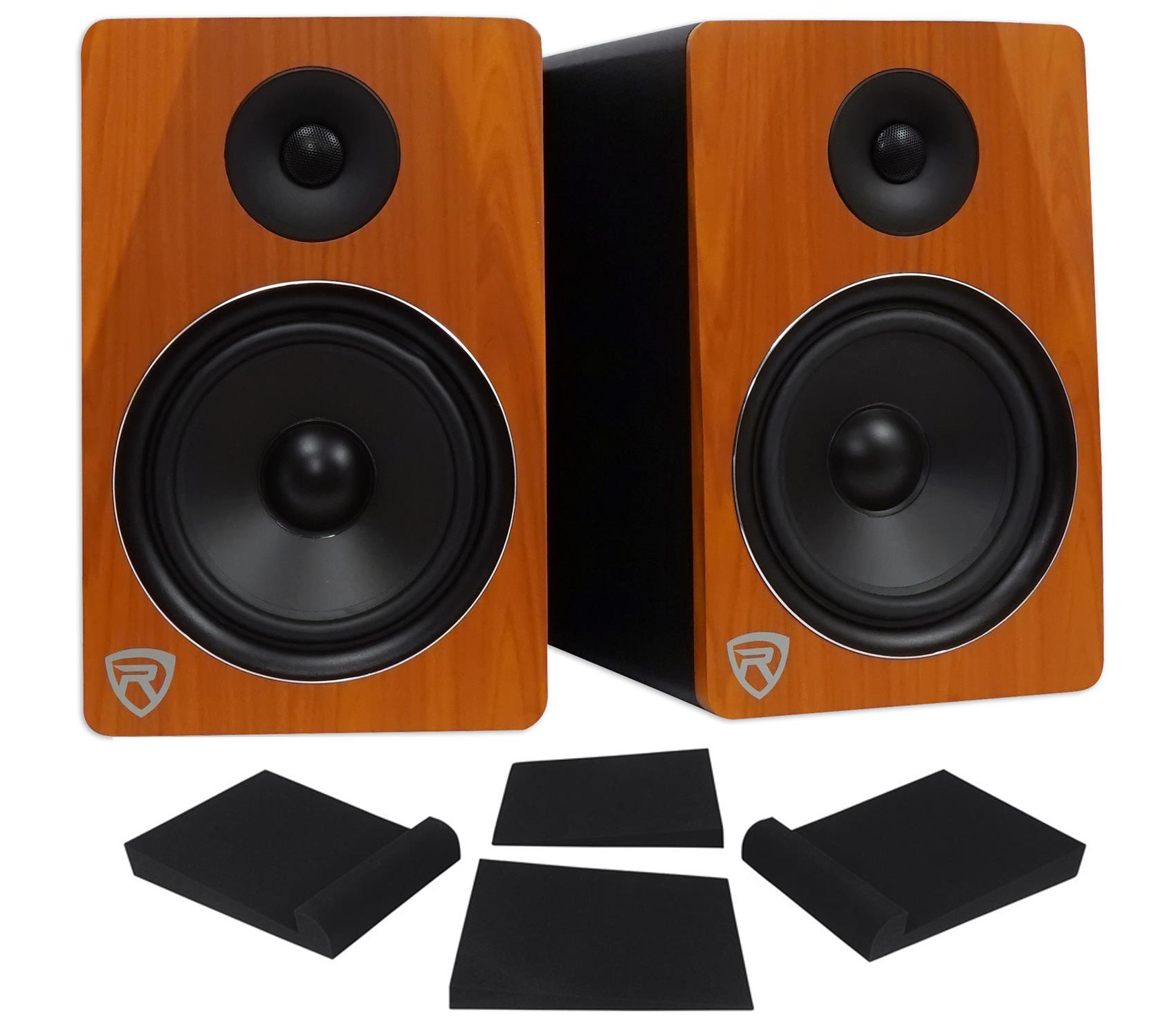 Pair Rockville APM8C 8" 2-Way 500 Watt Powered USB Studio Monitor Speakers+Pads