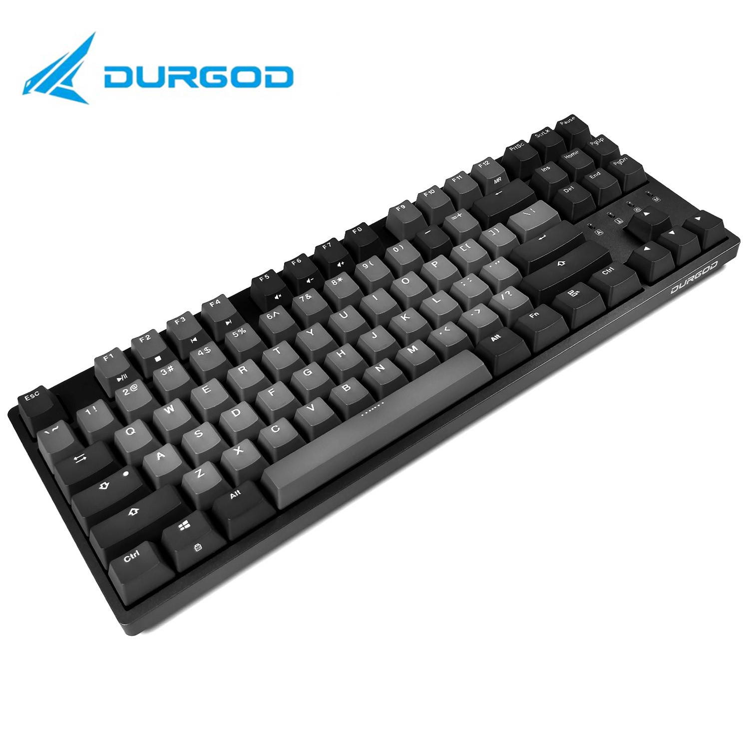 Durgod Taurus K320 TKL Mechanical Gaming Wired Keyboard with Cherry Blue 87 Keys NKRO Double Shot PBT USB C Interface - Space Grey