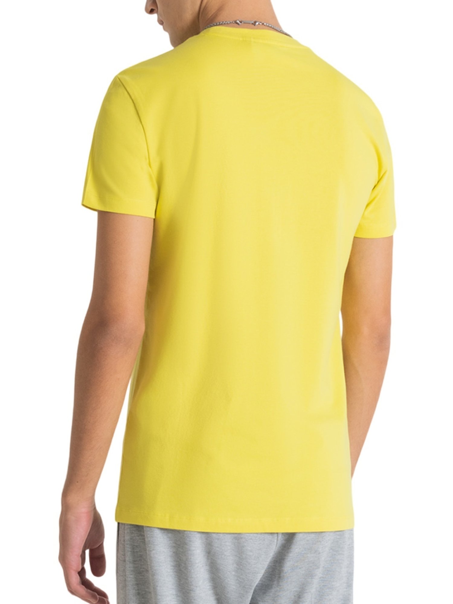Antony Morato Yellow Slim Fit Printed T-Shirt