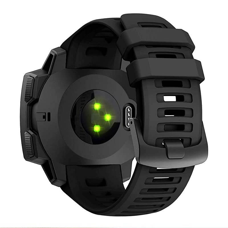 3-Pack Watch Bands for Garmin Instinct Watch,  Soft Silicone Adjustable Replacement Strap Watch Band Sport Wristband Fitness with Adapter Tools Compatible with Garmin Instinct GPS Smart Watch