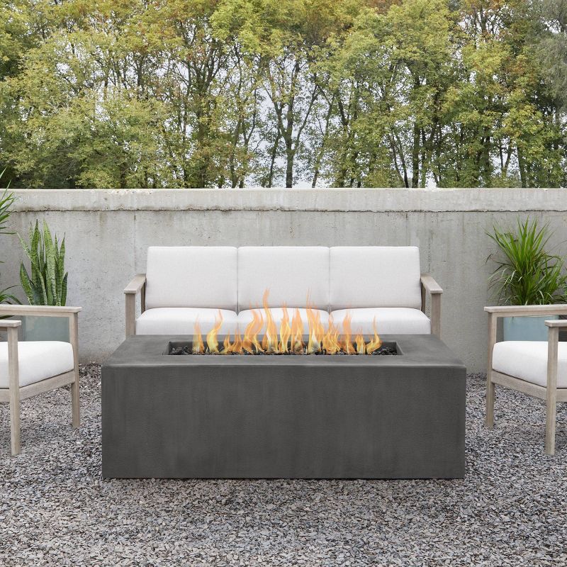 Caraga Casual Rectangle Propane Fire Table Carbon - Jensen Co.