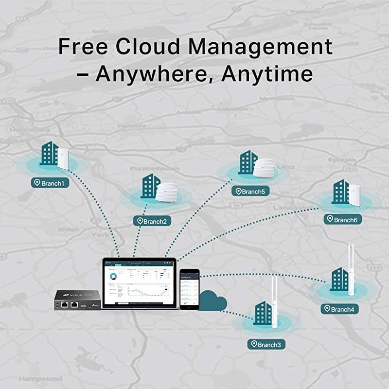 Omada AC1350 Gigabit Ceiling Mount Wireless Access Point | Business Mesh WiFi Solution | MUMIMO Seamless Roaming | PoE Powered | SDN Cloud Access Omada app for Easy Management EAP225