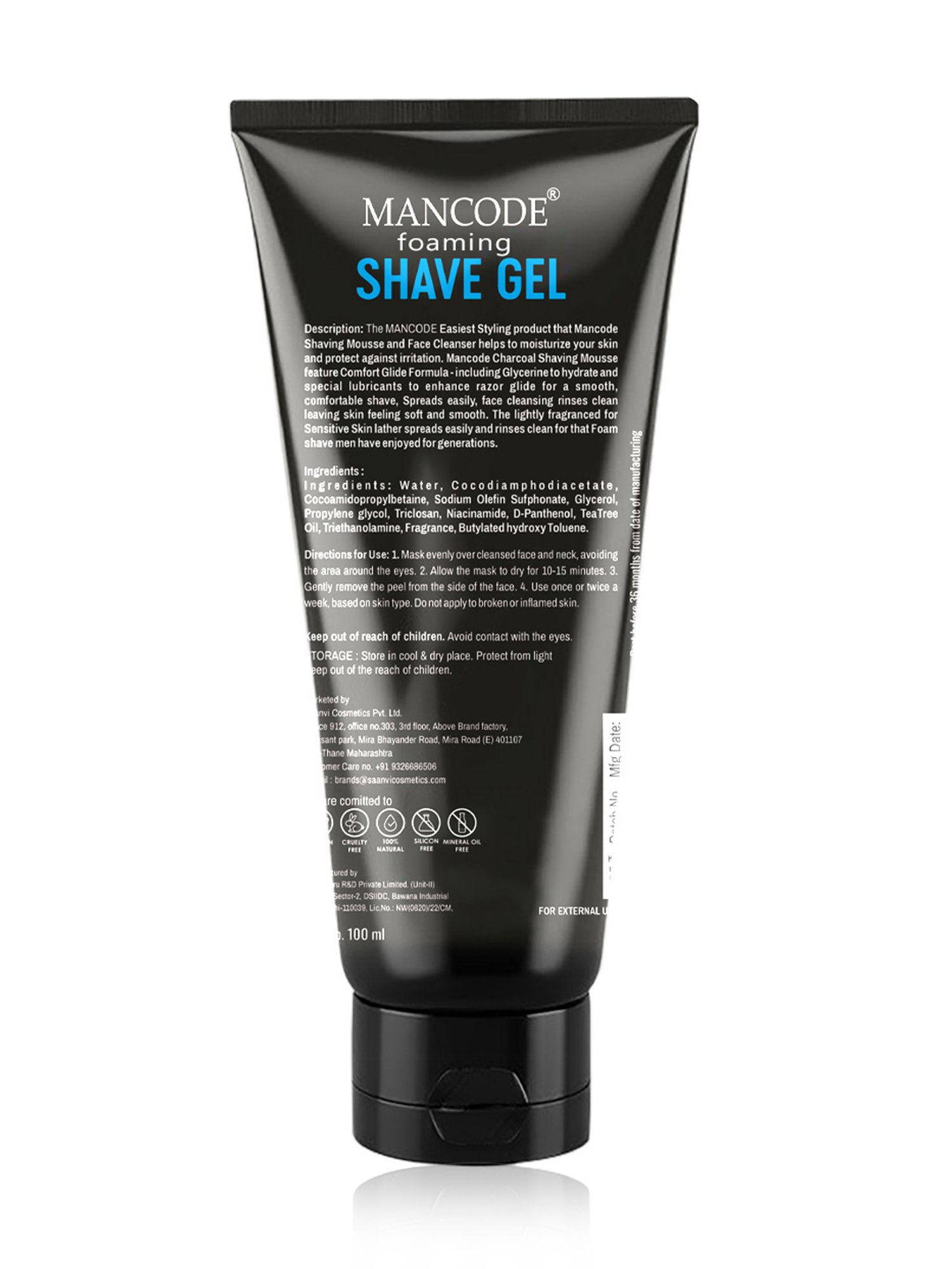 Mancode Foaming Shave Gel for Men - 100 ml