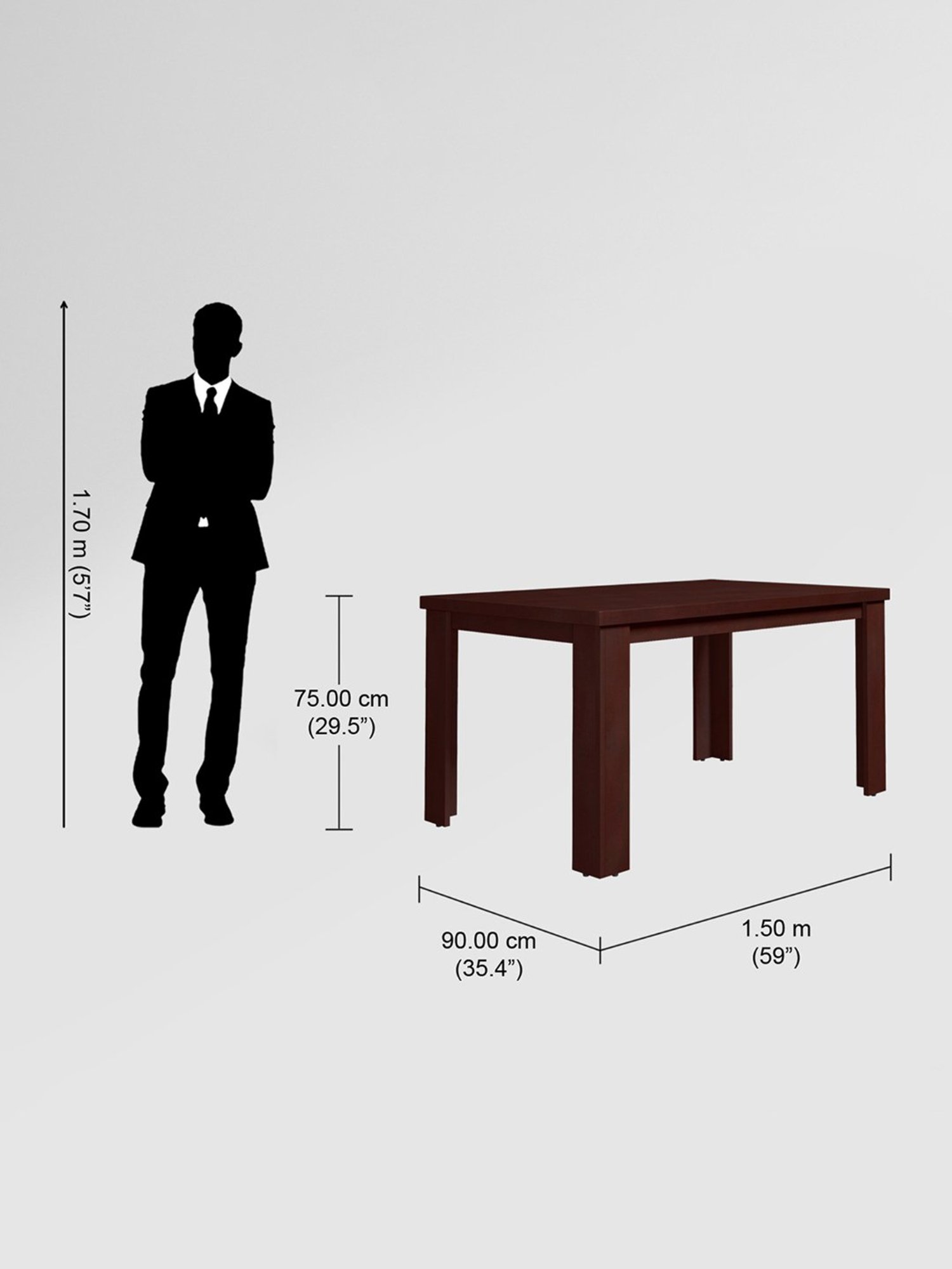 Nilkamal Olivia Brown Solid Wood - Rubberwood 6 Seater Dinning Table set