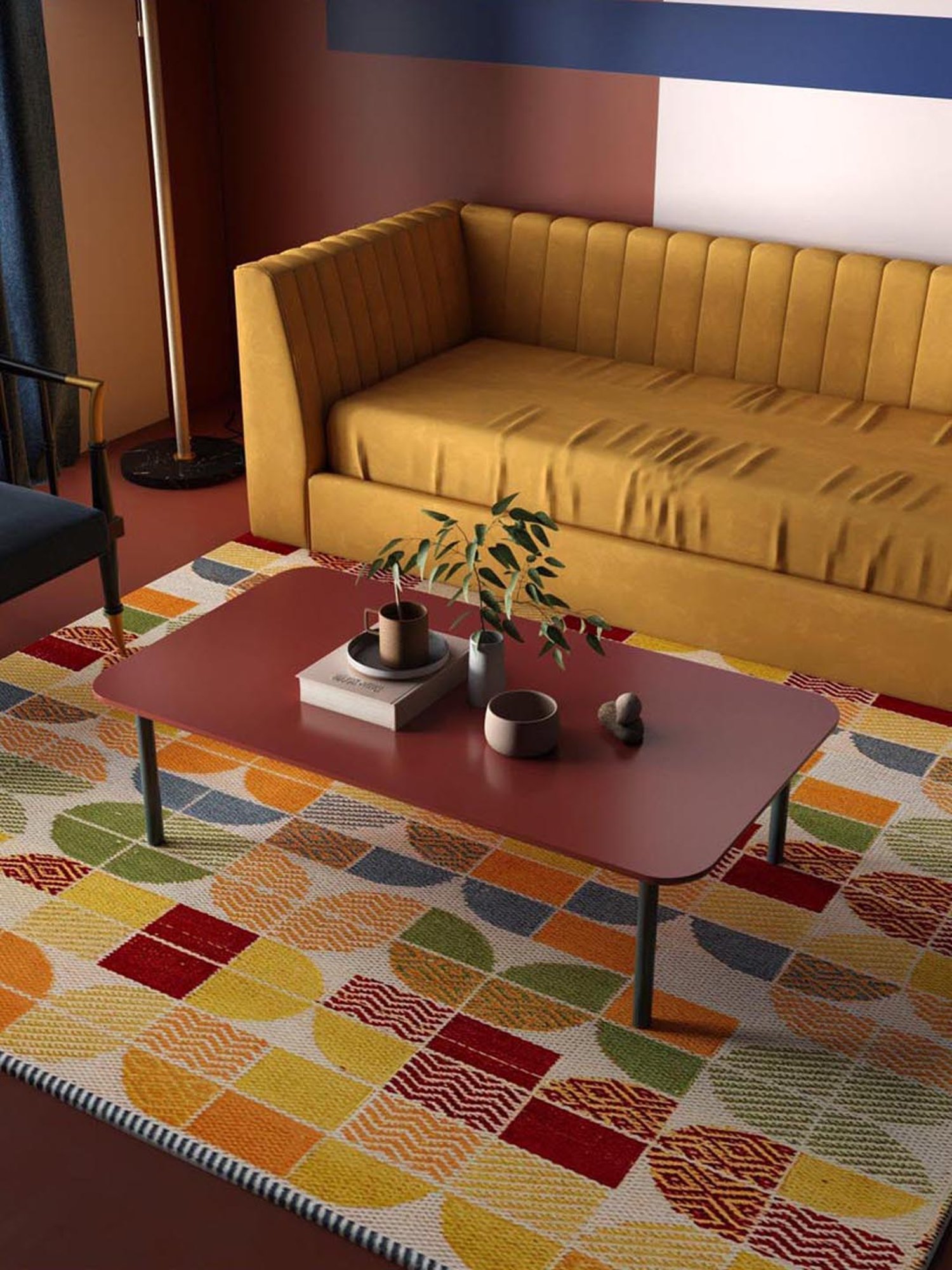 Home4U Rosalind Multicolor Cotton Rug - Set of 1