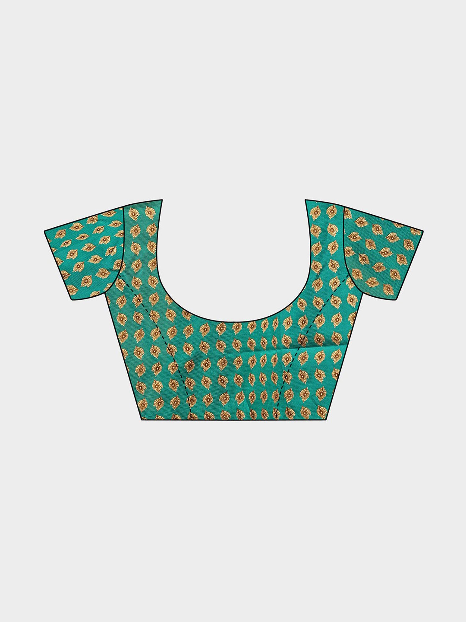 KSUT Ivory & Turquoise Check Saree With Blouse