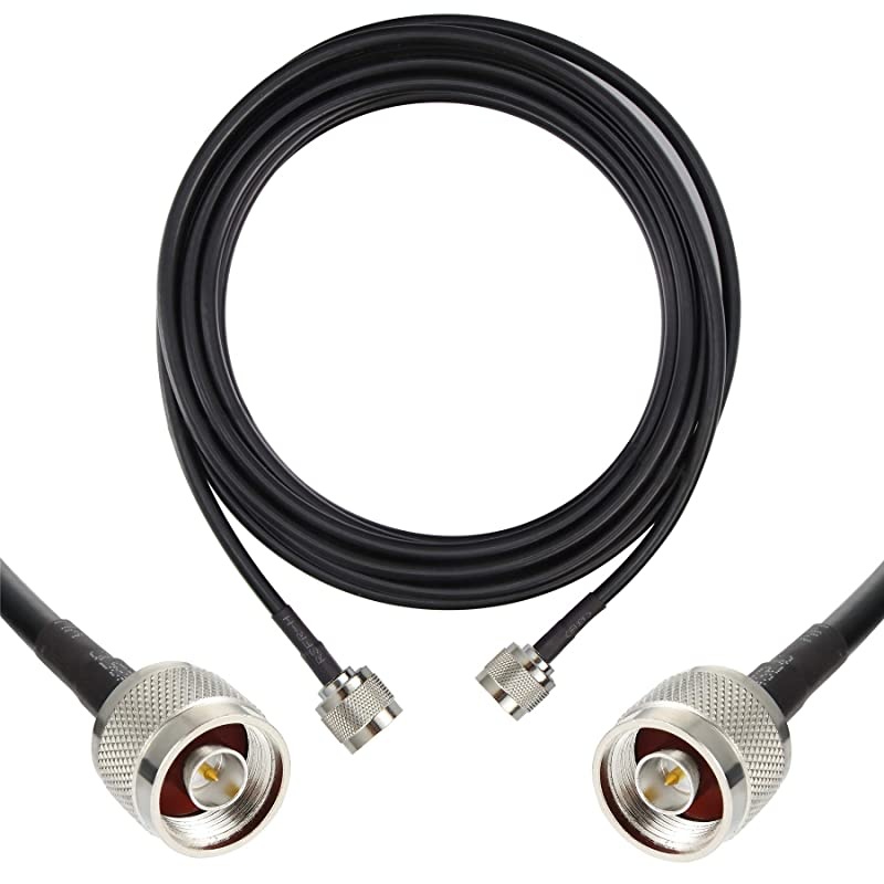 15 ft LowLoss Coaxial Extension Cable 50 Ohm N Male to N Male Connector  Pure Copper Coax Cables for 3G4G5GLTEADSBHamGPSWiFiRF Radio to Antenna or Surge Arrester Use Not for TV