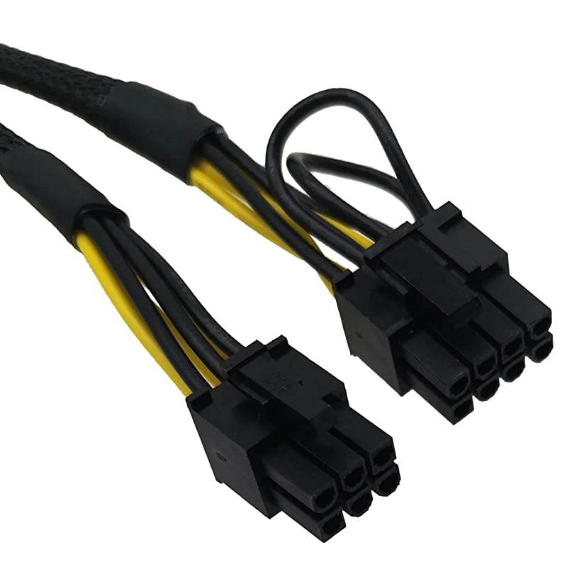10 Pin to 8 Pin6+2 6 Pin PCIe GPU Power Adapter Sleeved Cable for Dell Precision 5820 7820 21inch 53cm
