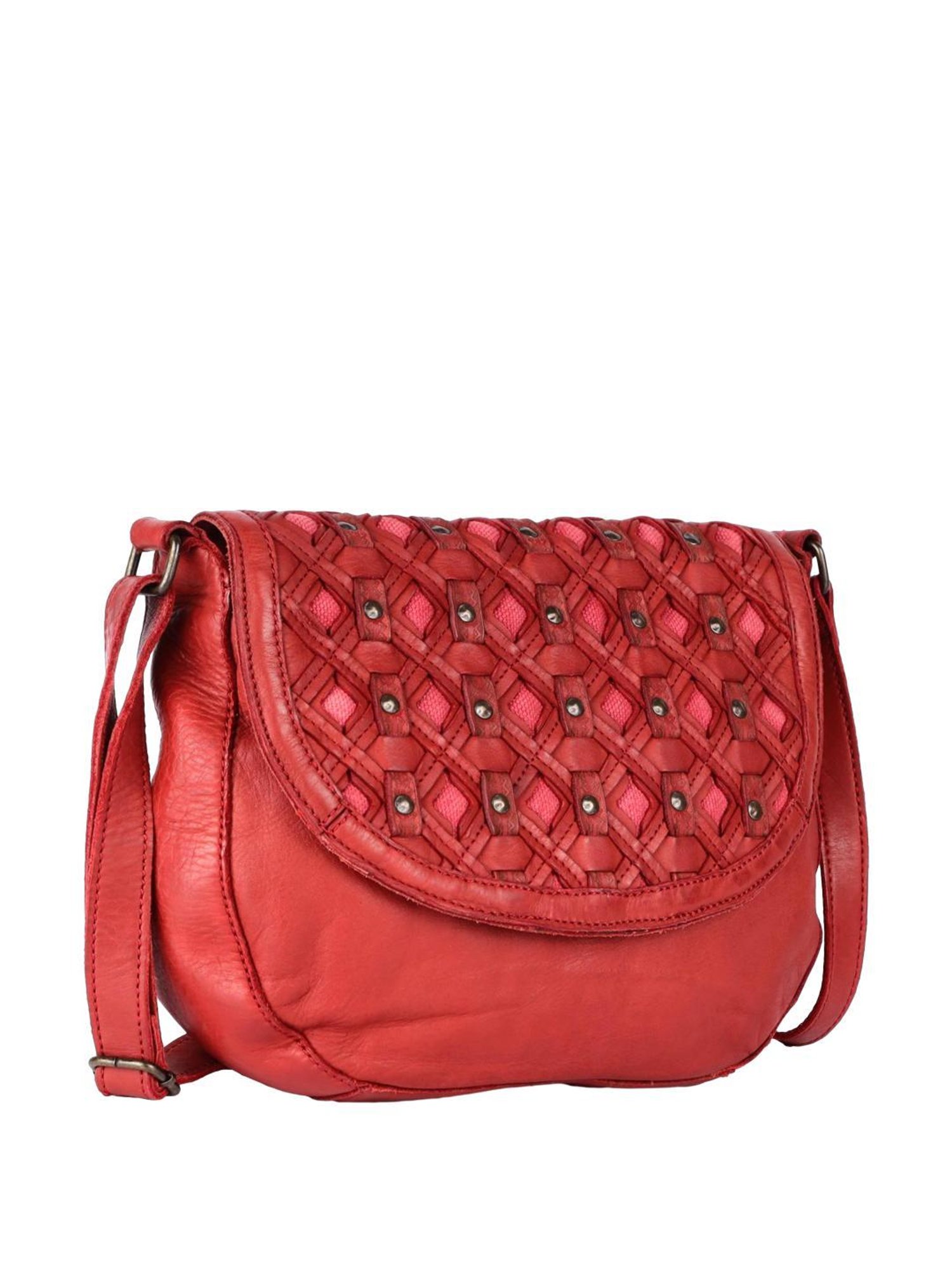 KOMPANERO Valentina Red Embroidered Sling Handbag