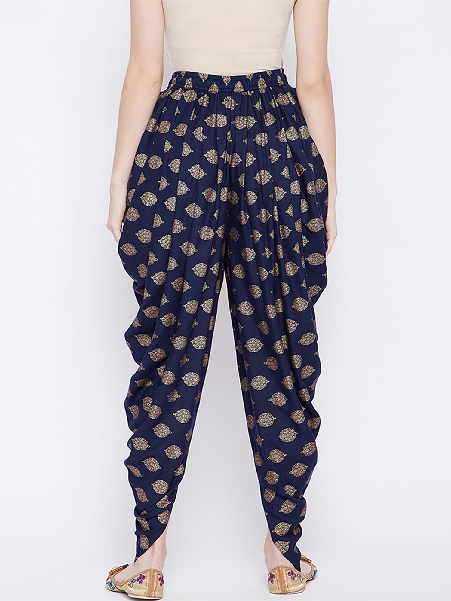 Castle Navy Printed Dhoti Pants