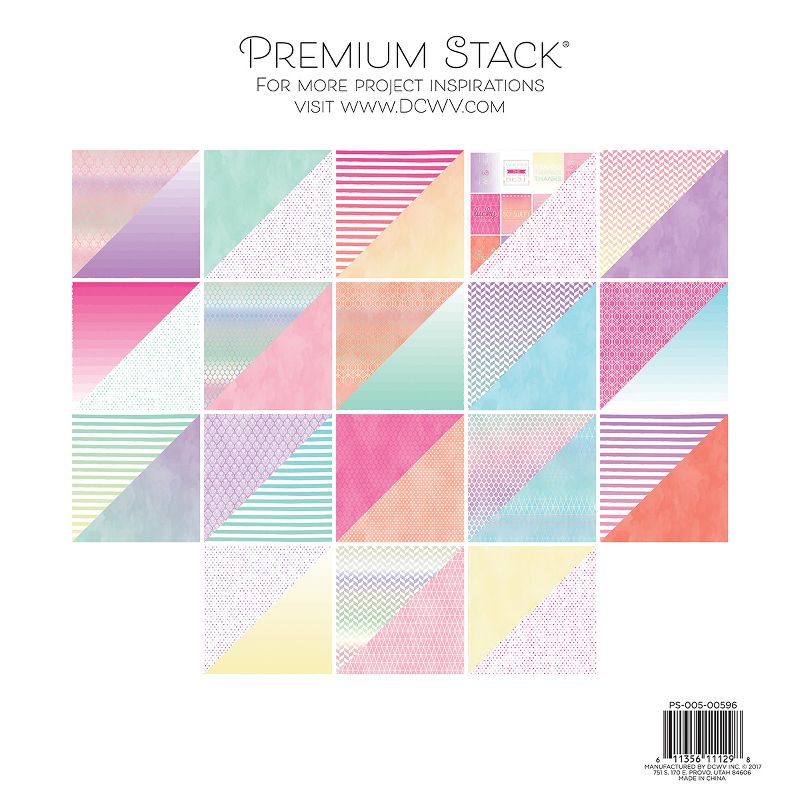 DCWV Double-Sided Cardstock Stack 12"X12" 36/Pkg-Watercolor Ombre, 18 Designs/2 Each