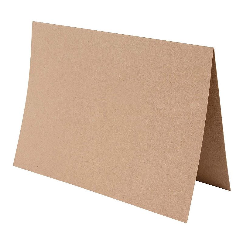 Sustainable Greetings 48-Pack Brown Blank Greeting Cards, DIY Plain Folded Notecard for Thank You & Invitations, 5x7 in