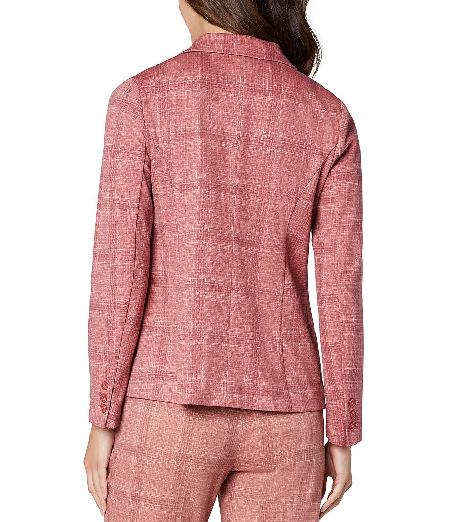 Liverpool Los Angeles Tartan Plaid Fitted Long Sleeve Blazer